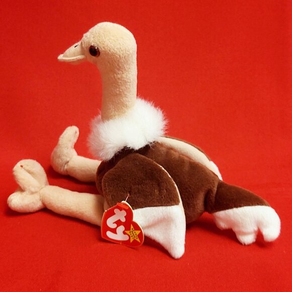 Ty Beanie Babies Stretch The Ostrich 1997 Animal Plush Stuff Toy - Picture 3 of 11